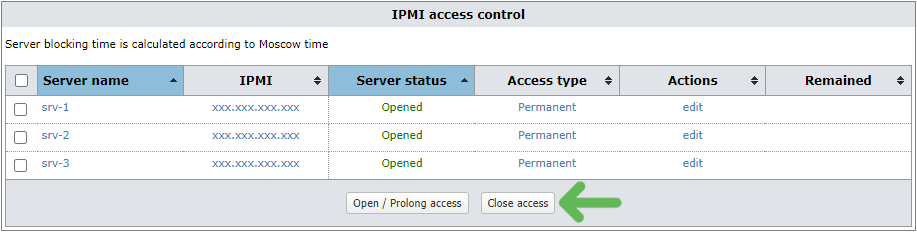 IPMI access control